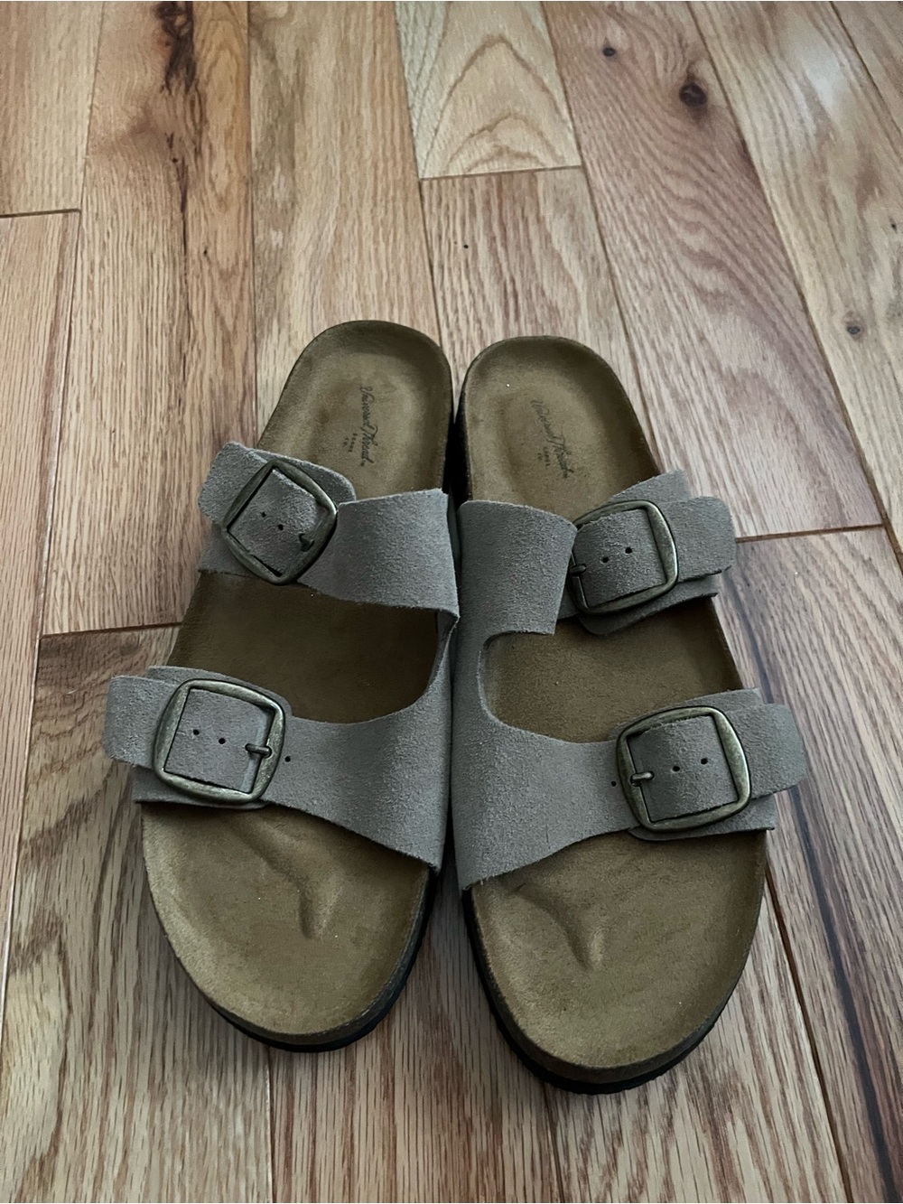 Universal Thread Suede Double Buckle Sandals - Taupe